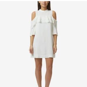 Avec Les Filles Ruffled Cold Shoulder Dress